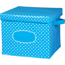 Aqua Polka Dots Storage Box