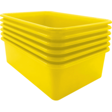Yellow Large Plastic Storage Bin 6 Pack
