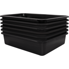 Black Large Plastic Letter Tray 6 Pack