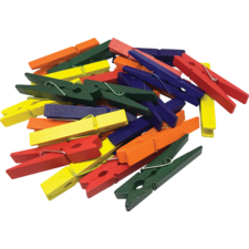 STEM Basics: Medium Multicolor Clothespins - 50 Count