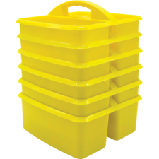 Yellow Plastic Storage Caddies 6-Pack