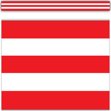 Red & White Stripes Straight Border Trim