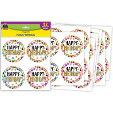 Confetti Happy Birthday Wear 'Em Badges