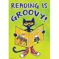 Pete the Cat Reading Is Groovy Positive Poster