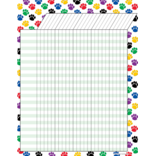 Colorful Paw Prints Incentive Chart