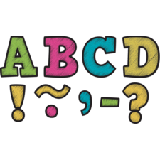 Chalkboard Brights Bold Block 4" Letters Combo Pack Teacher Created Resources TC 