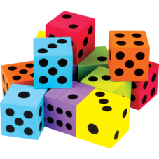 Colorful Large Dice 12-Pack