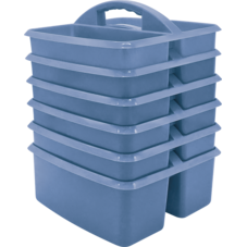 Slate Blue Plastic Storage Caddy 6 Pack