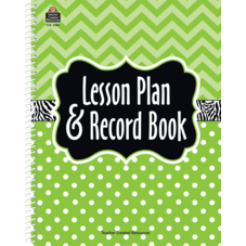 Lime Chevrons and Dots Lesson Plan & Record Book