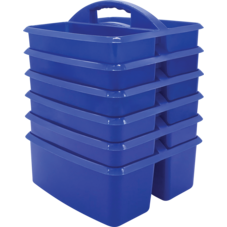 Blue Plastic Storage Caddies 6-Pack