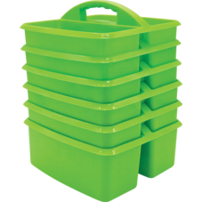 Lime Plastic Storage Caddies 6-Pack