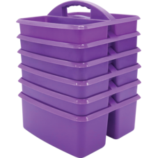 Purple Plastic Storage Caddies 6-Pack