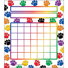 Colorful Paw Prints Incentive Charts