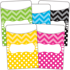 Chevrons and Dots Library Pockets - Multi-Pack