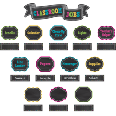 Chalkboard Brights Classroom Jobs Mini Bulletin Board