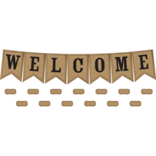 Burlap Pennants Welcome Bulletin Board Display