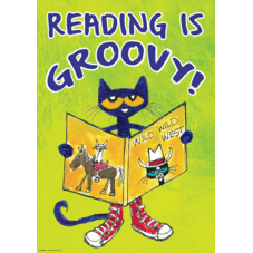 Pete the Cat Reading Is Groovy Positive Poster