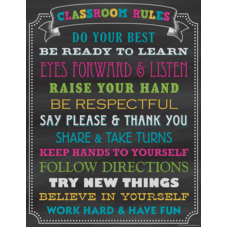 Chalkboard Brights Classroom Rules Chart
