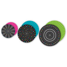 Chalkboard Brights Hanging Paper Fans