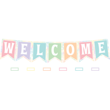 Pastel Pop Pennants Welcome Bulletin Board