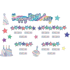Iridescent Happy Birthday Mini Bulletin Board