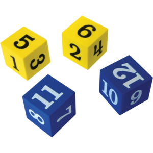 TCR20609 Foam Numbered Dice (numerals 1-12) Image