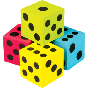 TCR20810 Colorful Jumbo Dice 4-Pack Image