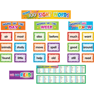 TCR20846 Second 100 Sight Words Pocket Chart Cards Image