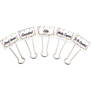 TCR20855 Confetti Classroom Management Large Binder Clips Image