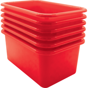 TCR2088577 Red Small Plastic Storage Bin 6 Pack Image