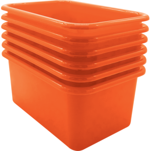 Orange Small Plastic Storage Bin 6 Pack - TCR2088580 | Teacher Created ...