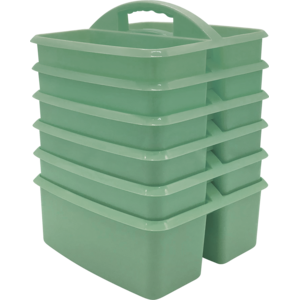 TCR2088624 Eucalyptus Green Plastic Storage Caddy 6 Pack Image
