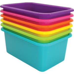 TCR2088640 Brights Small Plastic Storage Bins Set of 6 Image
