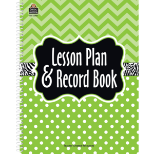 TCR2384 Lime Chevrons and Dots Lesson Plan & Record Book Image