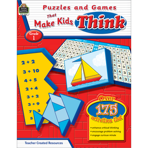 TCR2561 Puzzles and Games that Make Kids Think Grade 1 Image