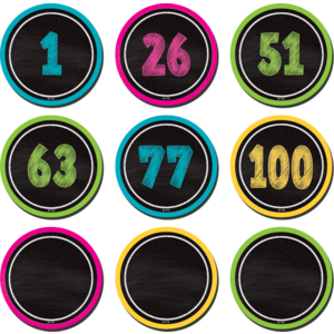 TCR2567 Chalkboard Brights Number Cards Image
