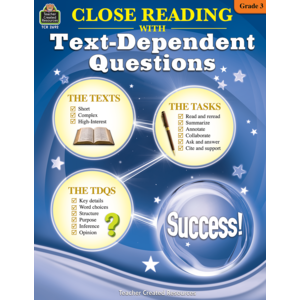 TCR2692 Close Reading Using Text-Dependent Questions Grade 3 Image