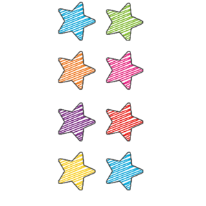 TCR3073 Scribble Stars Mini Stickers Image