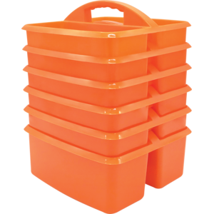 TCR32254 Orange Plastic Storage Caddies 6-Pack Image