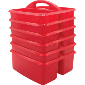 TCR32257 Red Plastic Storage Caddies 6-Pack Image