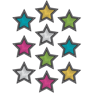 TCR3550 Chalkboard Brights Stars Accents Image