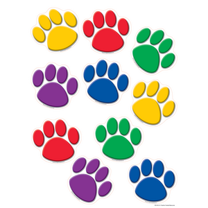 TCR4114 Colorful Paw Prints Accents Image