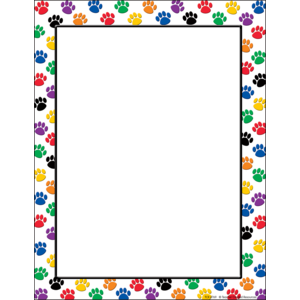 TCR4769 Colorful Paw Prints Computer Paper Image