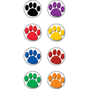 TCR4819 Colorful Paw Prints Mini Stickers Image