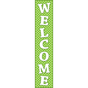TCR4854 Lime Polka Dots Welcome Banner Image