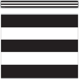 TCR5223 Black & White Stripes Straight Border Trim Image