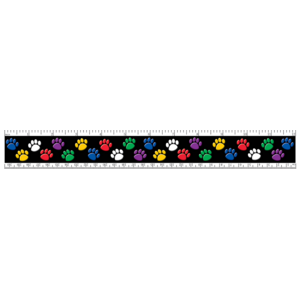 TCR5229 Colorful Paw Prints Ruler Image