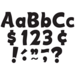 TCR5343 Black & Silver Funtastic 4" Letters Combo Pack Image