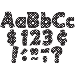 TCR5346 Black Polka Dots Funtastic 4" Letters Combo Pack Image