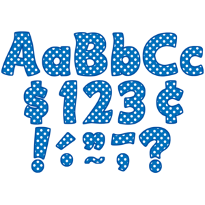 TCR5347 Blue Polka Dots Funtastic 4" Letters Combo Pack Image